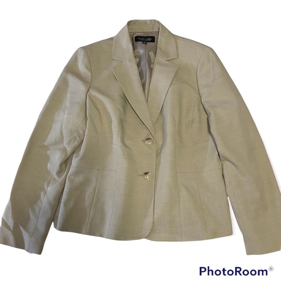 Black Label by Evan Picone Tan Blazer Size 14 - Picture 2 of 6